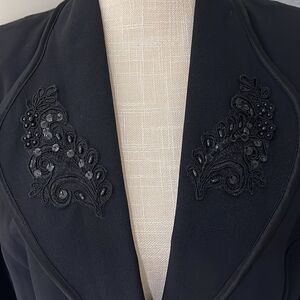 Jaclyn Hart vintage black jacket with embellishments pit to pit 20 1/2